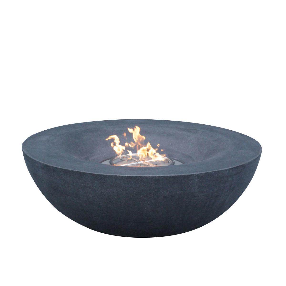 42-Inch Concrete Propane Fire Pit Bowl — Dark Gray, 65,000 BTU