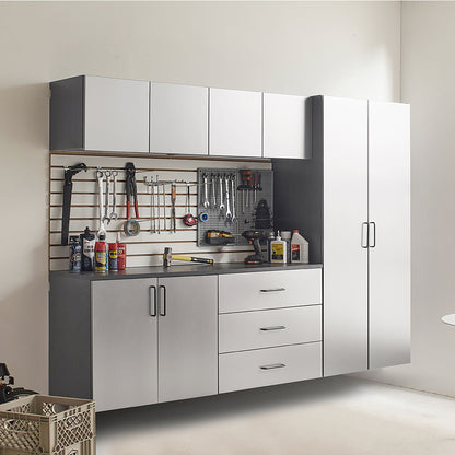 Klair Living Astro Series Garage Cabinet Set B, Soft-Closing Drawers, Metallic Gray