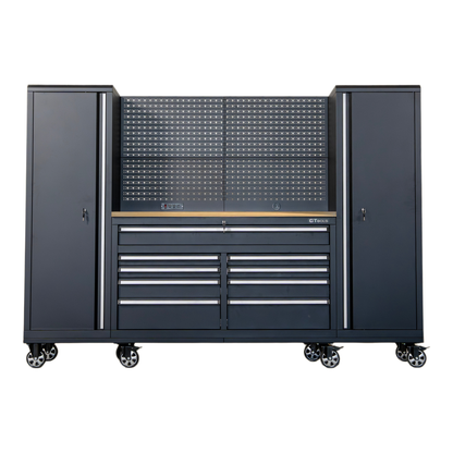 GTools USA 100-Inch Rolling Tool Chest Workstation with Bench Top and Side Cabinets