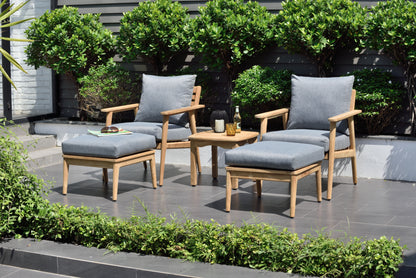 LifestyleGarden Eve FSC Teak Outdoor Conversation Set with Cushions