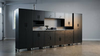 10-Piece Heavy Duty Steel Garage Cabinet System | All-In-One Modular Garage Cabinet Set for Ultimate Workshop Organization | Easy Assembly Garage Storage Cabinets & Tool Bench (Black) — Lifestyle