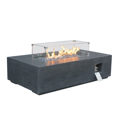 52-Inch Dark Gray Concrete Propane Fire Pit Table