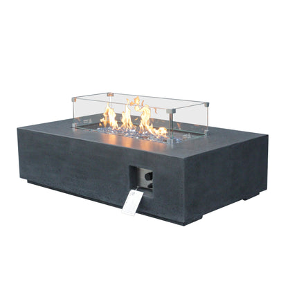 52-Inch Dark Gray Concrete Propane Fire Pit Table