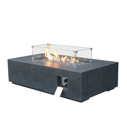 52-Inch Dark Gray Concrete Propane Fire Pit Table