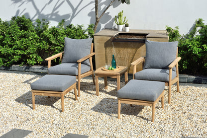 LifestyleGarden Eve FSC Teak Outdoor Conversation Set with Cushions