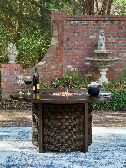 Signature Design by Ashley Monterey Point 48-Inch Round Fire Pit Table