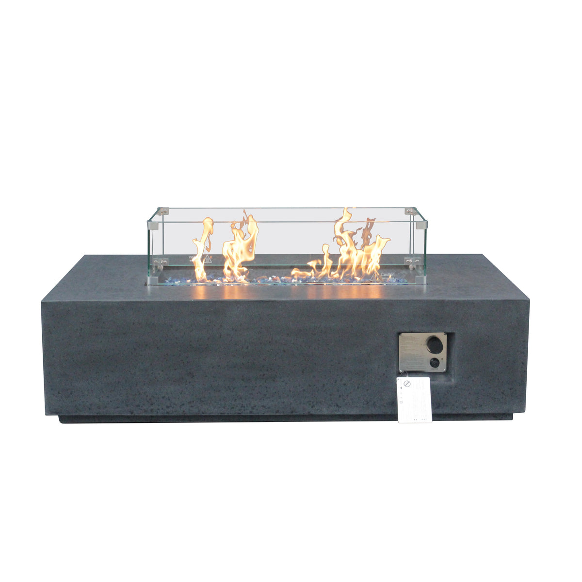 52-Inch Dark Gray Concrete Propane Fire Pit Table