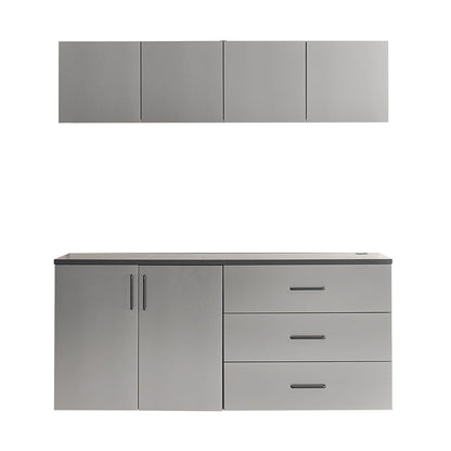 Klair Living Astro Series Garage Cabinet Set C, Soft-Closing Drawers, Metallic Gray
