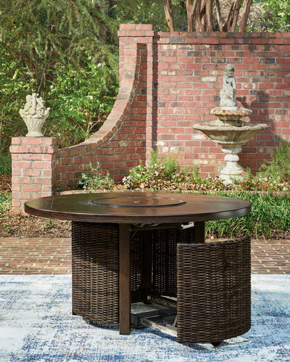 Signature Design by Ashley Monterey Point 48-Inch Round Fire Pit Table