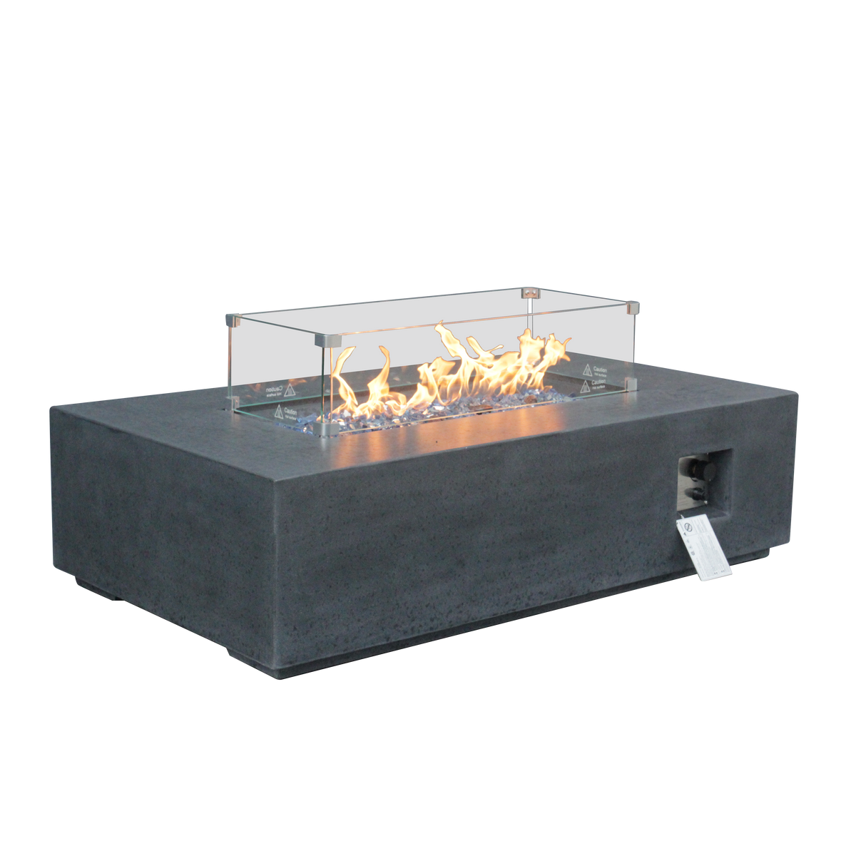 52-Inch Dark Gray Concrete Propane Fire Pit Table