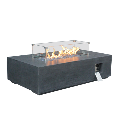52-Inch Dark Gray Concrete Propane Fire Pit Table
