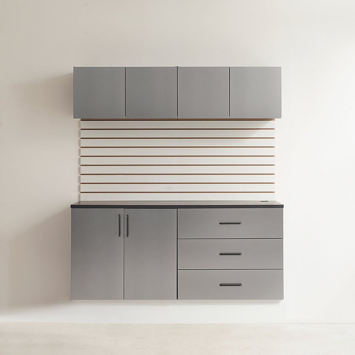 Klair Living Astro Series Garage Cabinet Set C, Soft-Closing Drawers, Metallic Gray