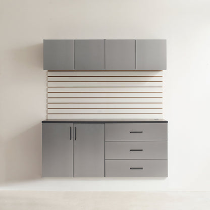 Klair Living Astro Series Garage Cabinet Set C, Soft-Closing Drawers, Metallic Gray