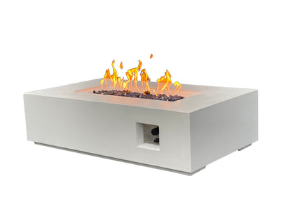 52-Inch Antique White Concrete Propane Fire Pit Table
