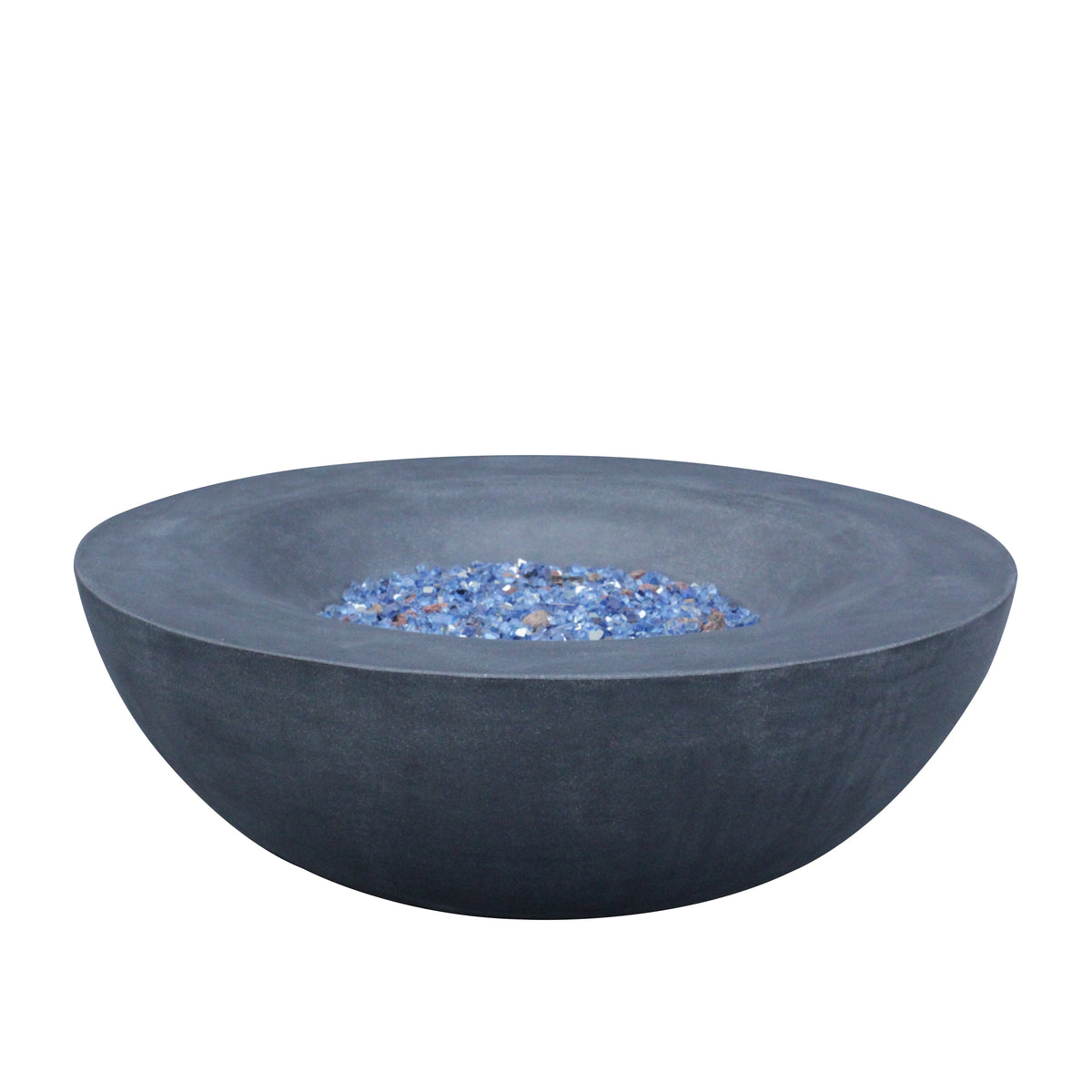 42-Inch Concrete Propane Fire Pit Bowl — Dark Gray, 65,000 BTU