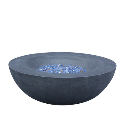 42-Inch Concrete Propane Fire Pit Bowl — Dark Gray, 65,000 BTU