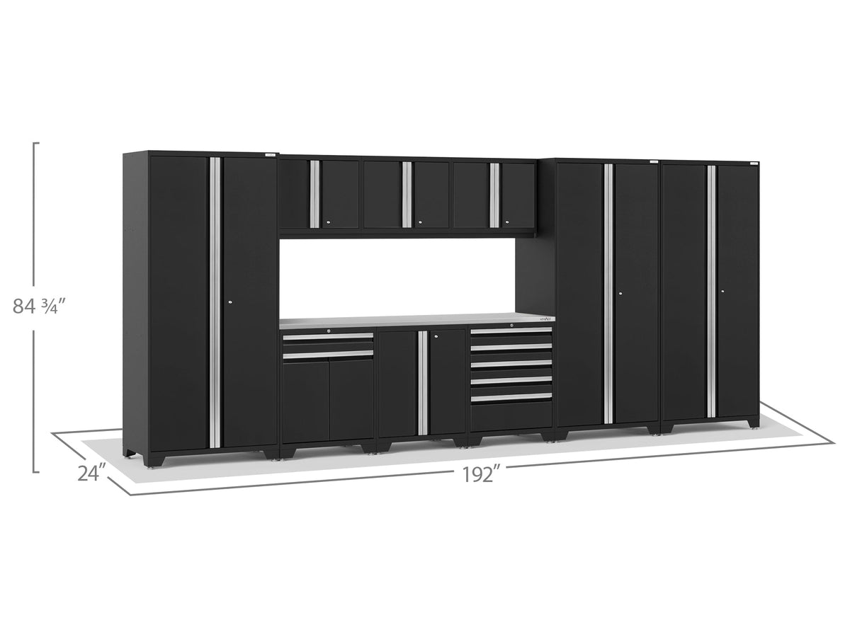 Pro Series 10PC Garage Cabinetry Set · 18-Gauge Steel · Fully-Welded · 192" W X 24" D X 84.75" H