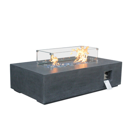 52-Inch Dark Gray Concrete Propane Fire Pit Table