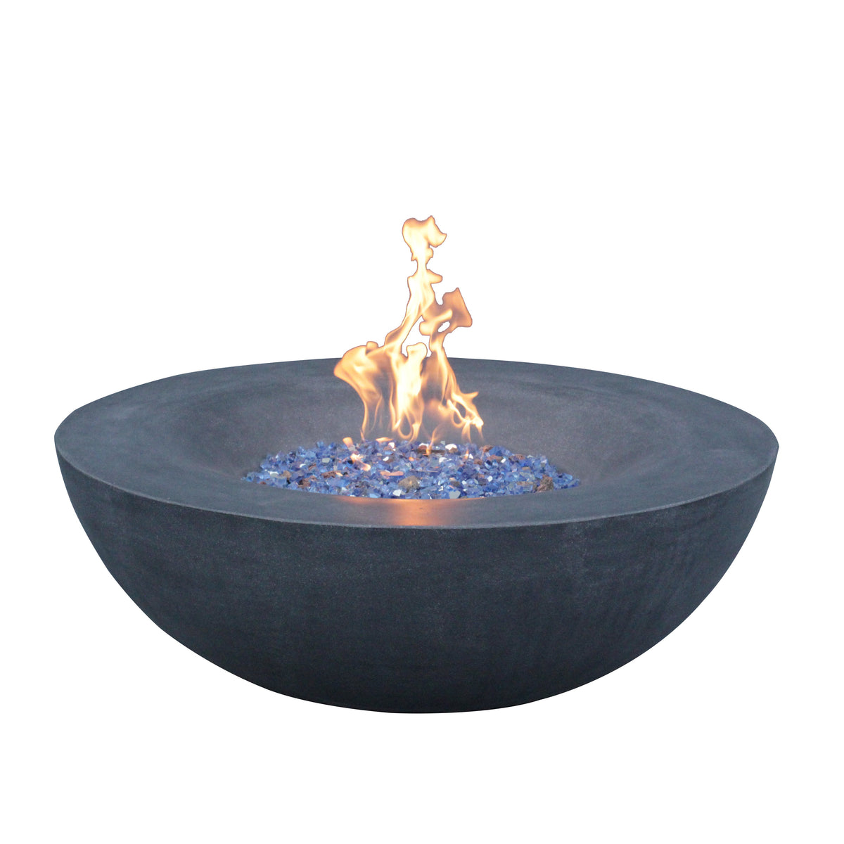 42-Inch Concrete Propane Fire Pit Bowl — Dark Gray, 65,000 BTU