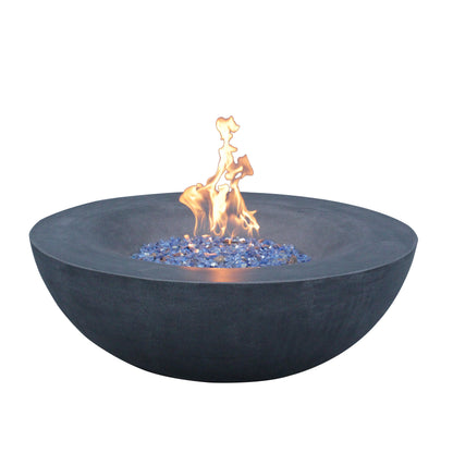 42-Inch Concrete Propane Fire Pit Bowl — Dark Gray, 65,000 BTU