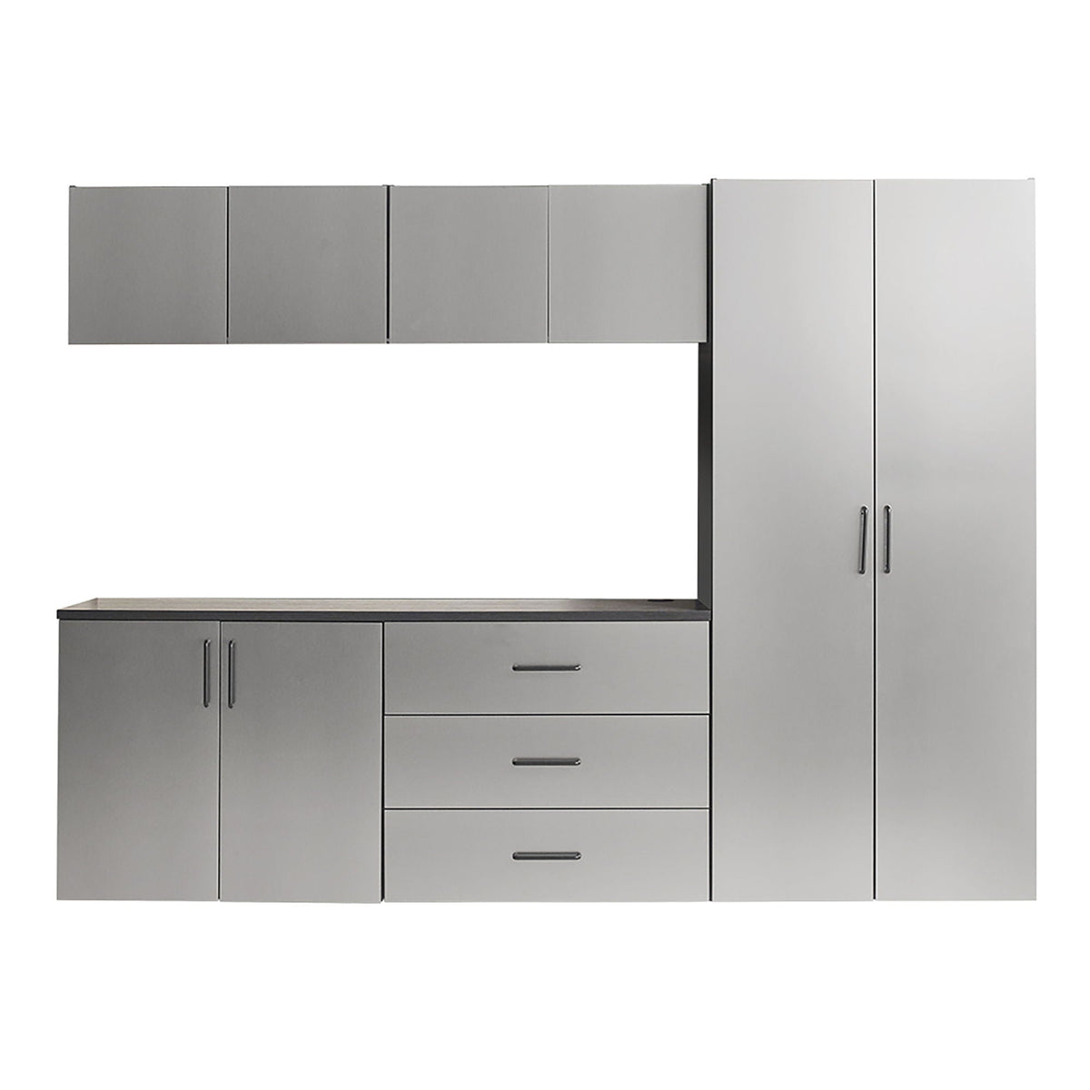 Klair Living Astro Series Garage Cabinet Set B, Soft-Closing Drawers, Metallic Gray