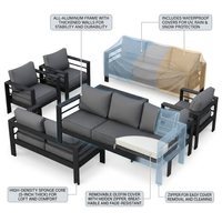 Aluminum Patio Furniture Set, 7 Piece Metal Outdoor Set, Patio Furniture Set with Waterproof Covers for Backyard Garden（Grey） — How It Works