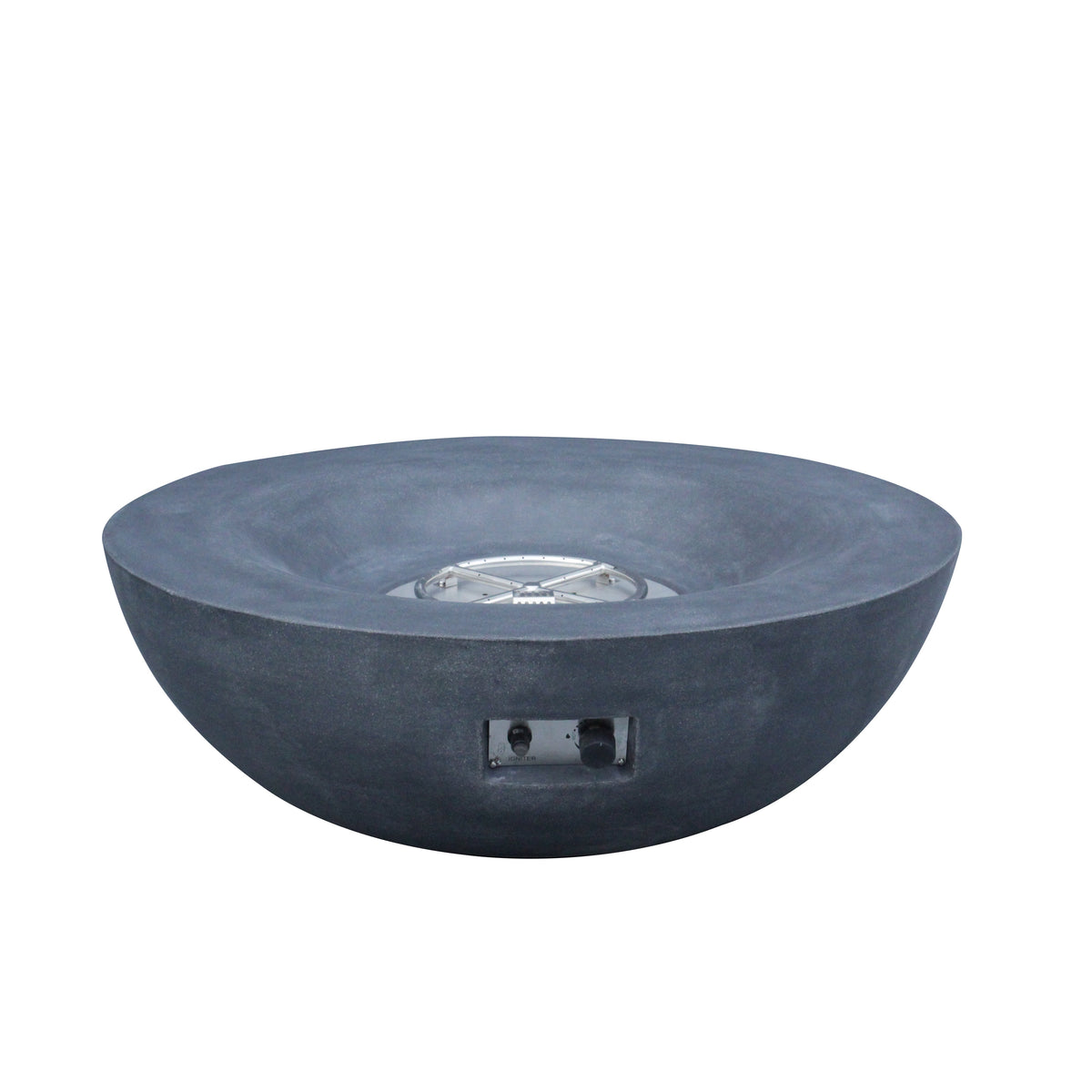 42-Inch Concrete Propane Fire Pit Bowl — Dark Gray, 65,000 BTU