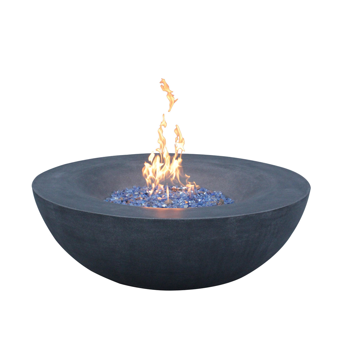 42-Inch Concrete Propane Fire Pit Bowl — Dark Gray, 65,000 BTU