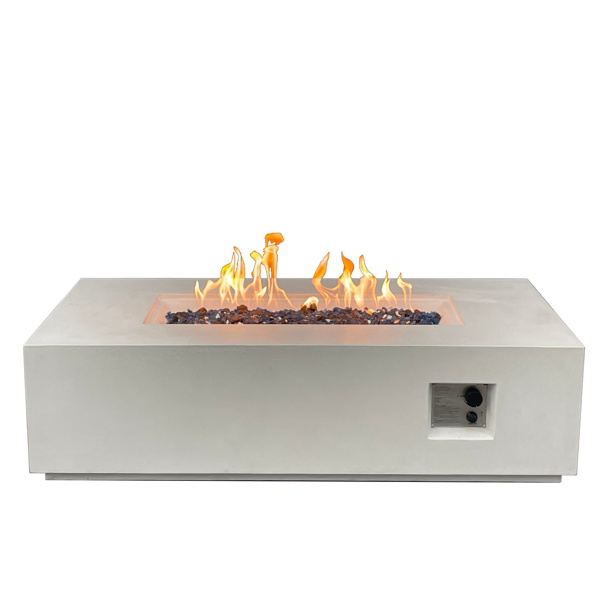 52-Inch Antique White Concrete Propane Fire Pit Table