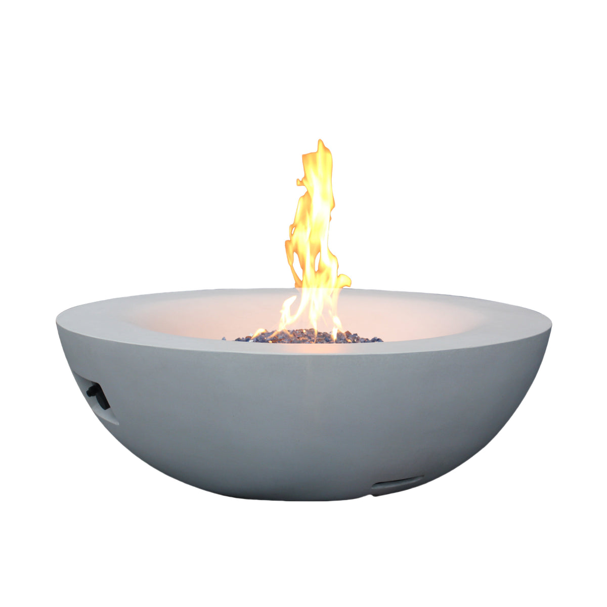 42-Inch Concrete Propane Fire Pit Bowl — Antique White, 65,000 BTU