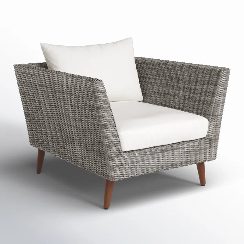 LifestyleGarden Panther Outdoor Patio Wicker and FSC Wood Seating Set
