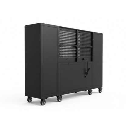 GTools USA 100-Inch Rolling Tool Chest Workstation with Bench Top and Side Cabinets