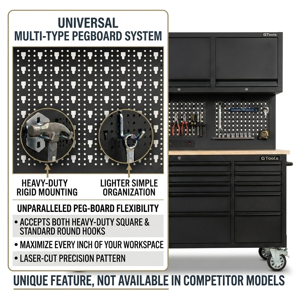 GTools USA Overhead Pro 72-Inch Rolling Tool Chest, 14 Drawers, 79" H × 25" D