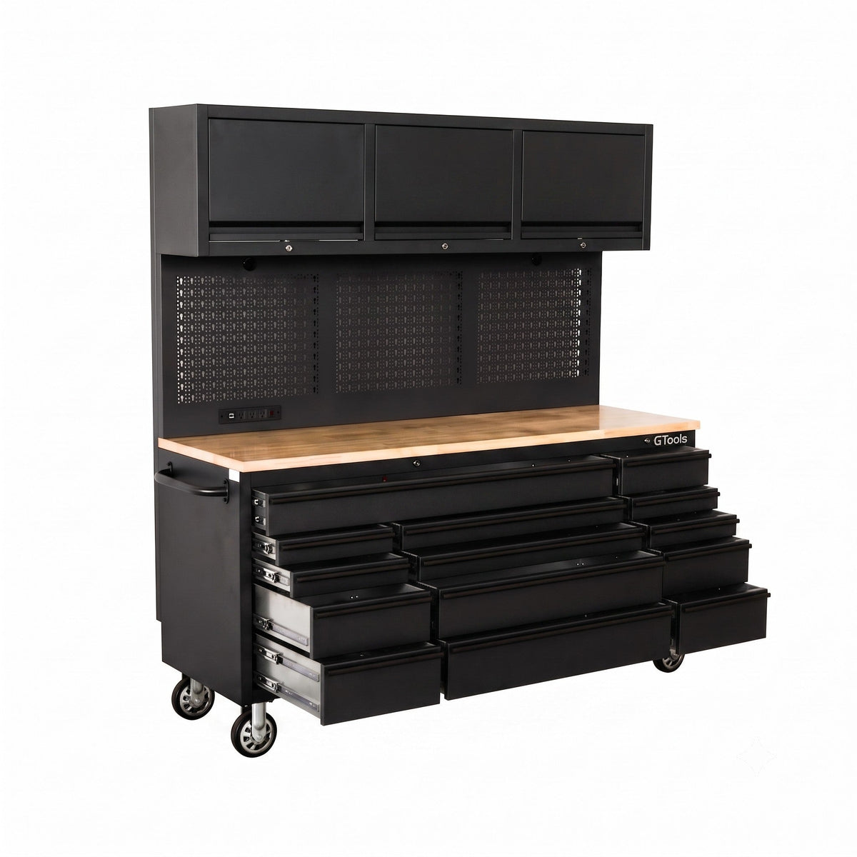 GTools USA Overhead Pro 72-Inch Rolling Tool Chest, 14 Drawers, 79" H × 25" D