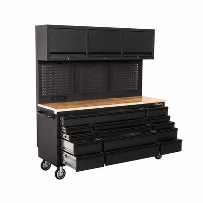 GTools USA Overhead Pro 72-Inch Rolling Tool Chest, 14 Drawers, 79" H × 25" D