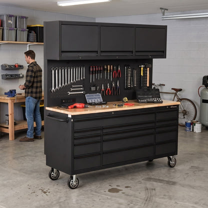 GTools USA Overhead Pro 72-Inch Rolling Tool Chest, 14 Drawers, 79" H × 25" D