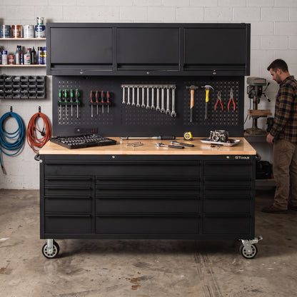 GTools USA Overhead Pro 72-Inch Rolling Tool Chest, 14 Drawers, 79" H × 25" D
