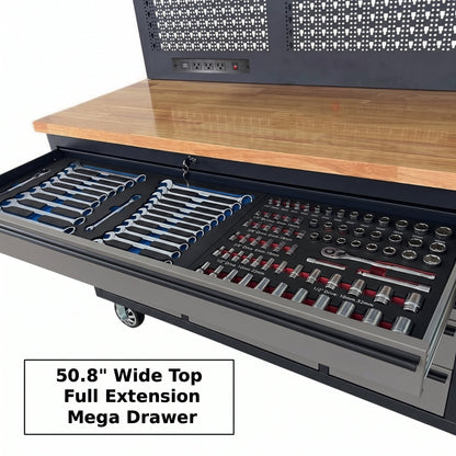 GTools USA Overhead Pro 72-Inch Rolling Tool Chest, 14 Drawers, 79" H × 25" D