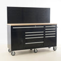 Mobile Tool Chest Workbench Built for Heavy-Duty Storage, 10 Drawers, 62 Inch Width, Pegboard Back Wall