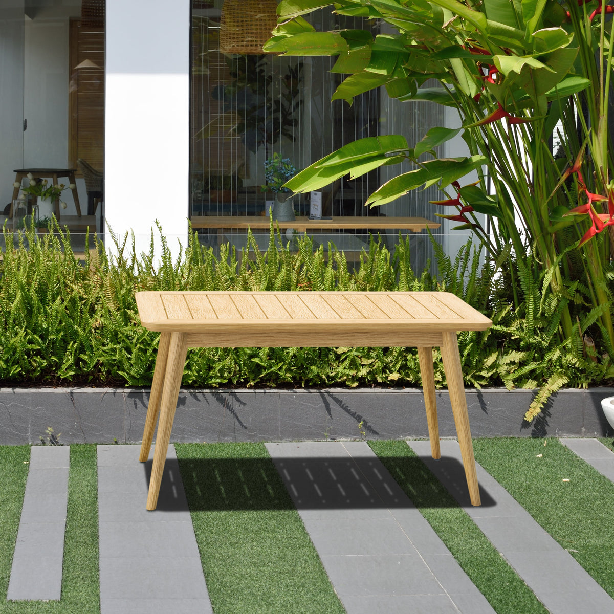 LifestyleGarden Eve FSC Teak Outdoor Conversation Set with Cushions