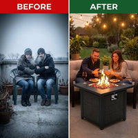 Outdoor Propane Fire Pit Table — Before & After
