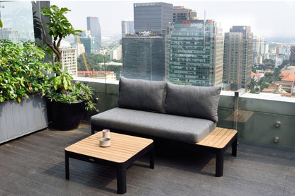 LifestyleGarden Portals Teak and Aluminum Modular Sofa 3pc Set