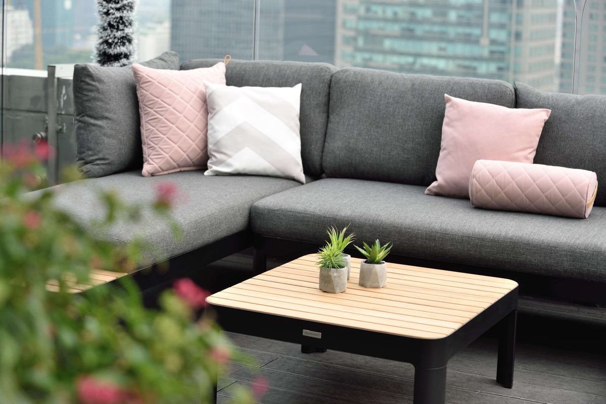 LifestyleGarden Portals Teak and Aluminum Modular Sofa 3pc Set