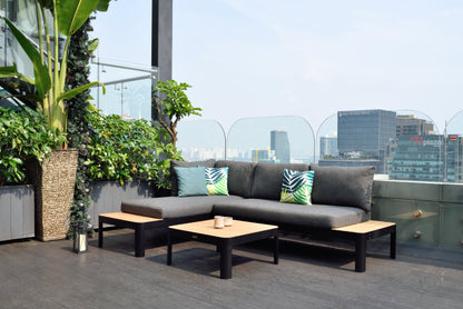 LifestyleGarden Portals Teak and Aluminum Modular Sofa 3pc Set