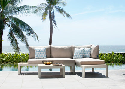 LifestyleGarden Portals Teak and Aluminum Modular Sofa 3pc Set
