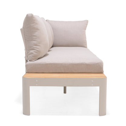 LifestyleGarden Portals Teak and Aluminum Modular Sofa 3pc Set