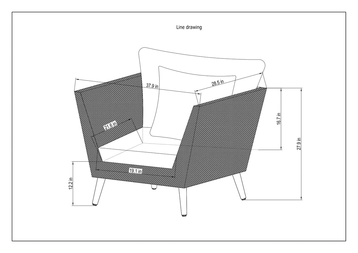 LifestyleGarden Panther Outdoor Patio Wicker and FSC Wood Seating Set