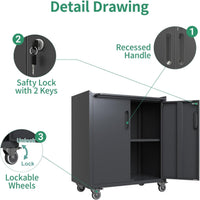 Steel Garage Cabinet System Built for Workshop Organization, 10 Piece Modular Set, Heavy Duty Construction
