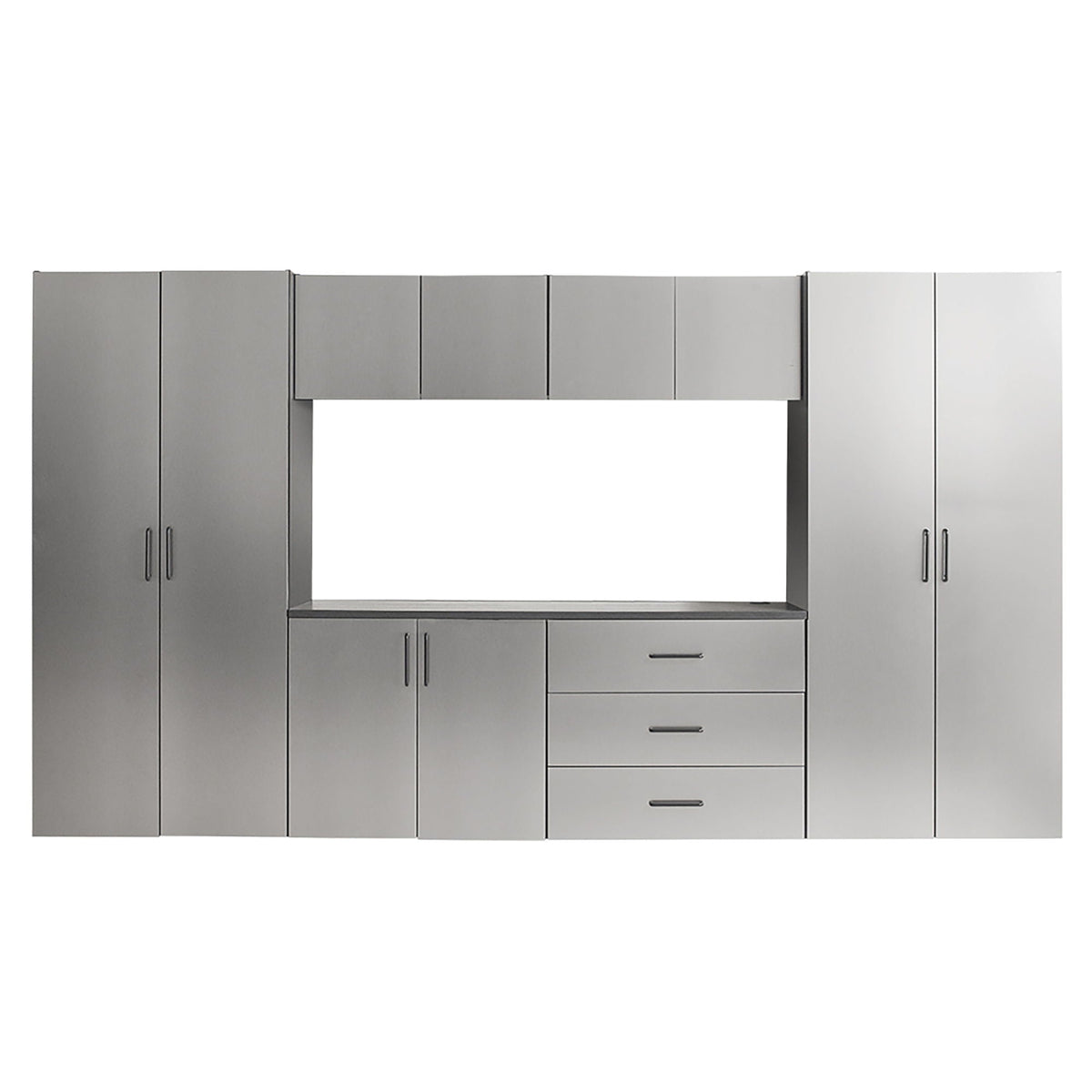 Klair Living Astro Series Garage Cabinet Set A, Soft-Closing Drawers, Metallic Gray