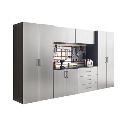Klair Living Astro Series Garage Cabinet Set A, Soft-Closing Drawers, Metallic Gray